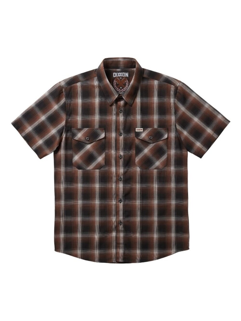 Dixxon Short Sleeved Bamboo Shirt Size 2X Brown Plaid Louisville Button Front